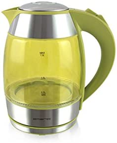 Emerio Kettle, 1.8 L, Glass, Yellow, 2200 W