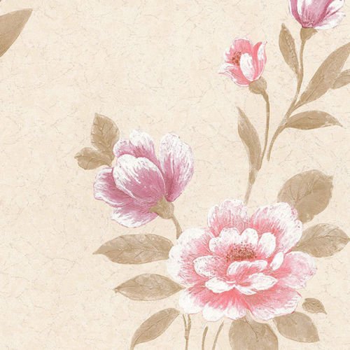 galerie-24 md29444 – Impressions Silk Floral Brown, Cream, Purple Gallery Wallpaper