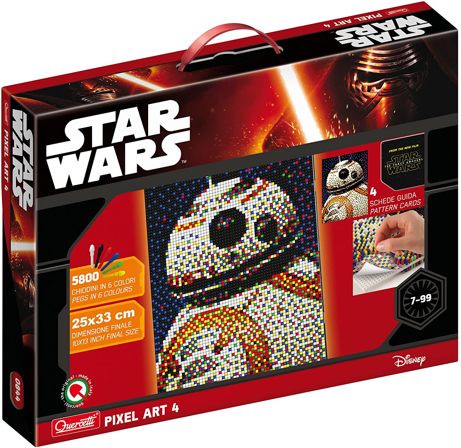 Quercetti 312-0844 – Game Pixel Art, Star Wars 4 Bb8
