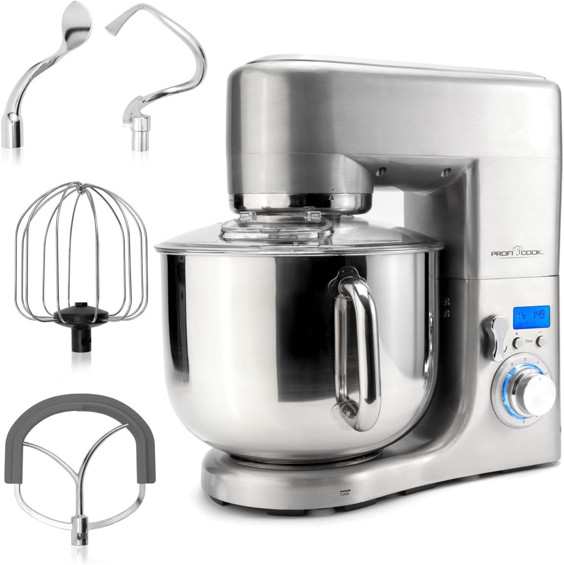 Profi Cook ProfiCook PC-KM 1096 XXXL food processor // 10 liter stainless steel bowl // die-cast aluminum housing // LCD display // 1500 watts // stainless steel