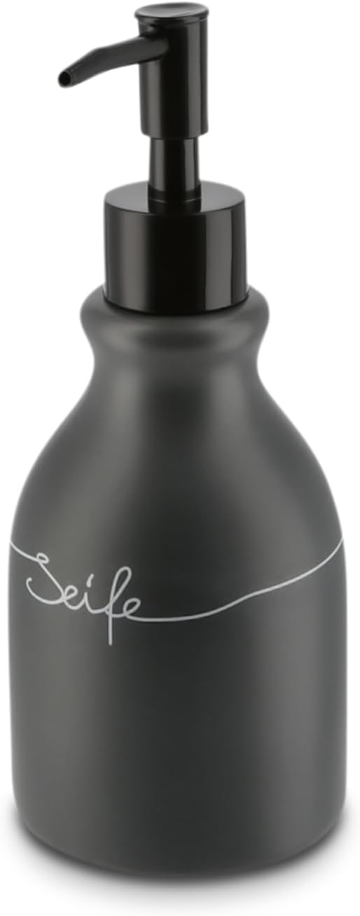 KHG Storage Jars Set Ceramic Anthracite Wood Lid Coffee Container Potato Box Onion, Soap dispenser