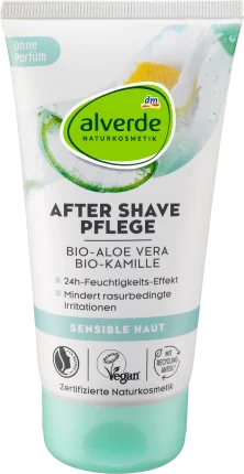 alverde NATURKOSMETIK After Shave Care Bio-Aloe Vera Bio-Kamille, 150 ml