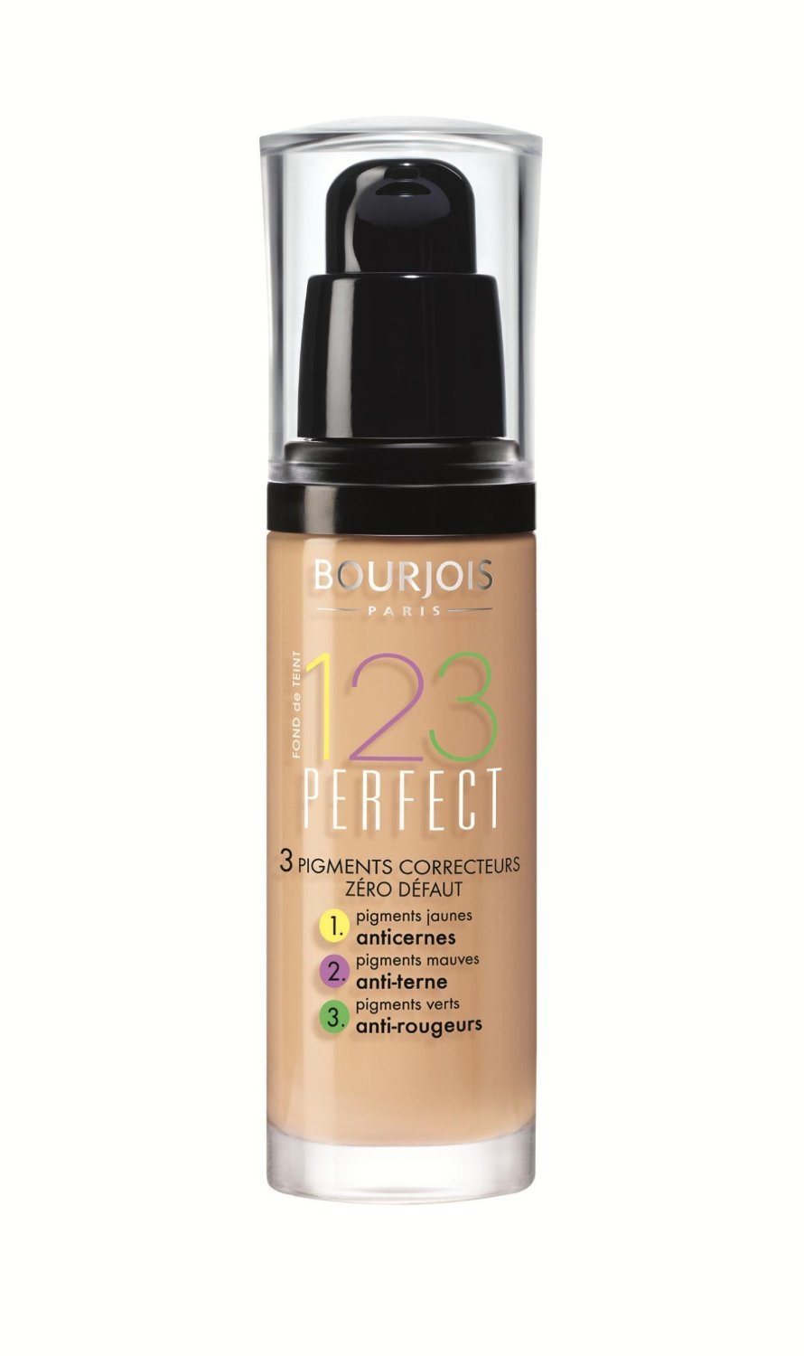 3 x Bourjois Paris 123 Perfect Foundation 30ml NEW & SEALED – 55 Dark Beige, dark ‎55
