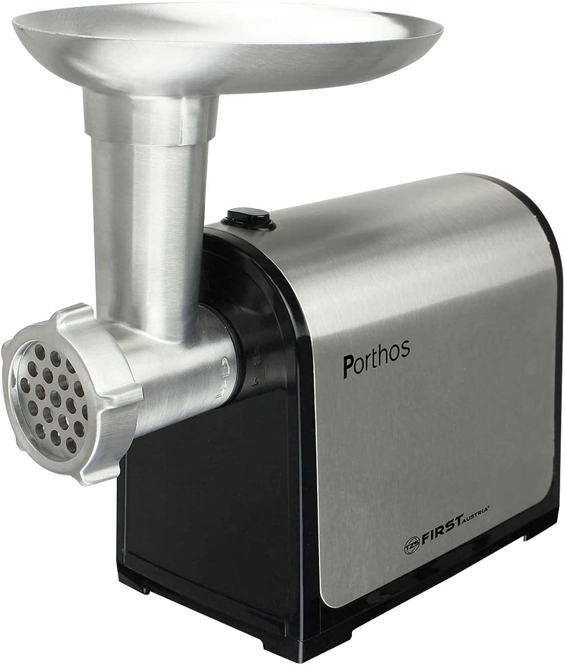 TZS First Austria Electric Meat Mincer, Practical Household Appliance, Food Processor for Meat Processing, Electric Sausage Filler, Steel/Black, 300W