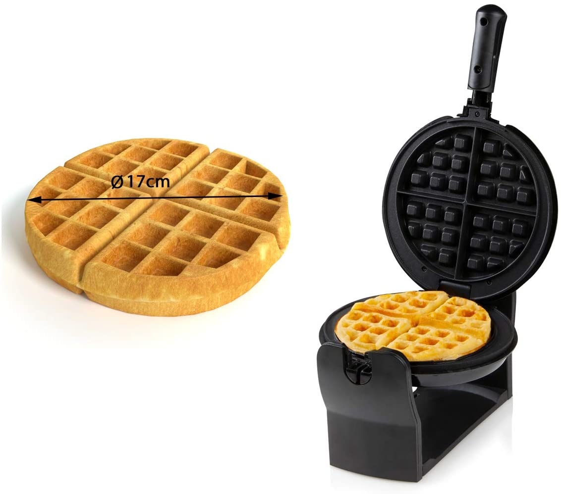 DOMO DO9223W Waffle Iron Non-Stick Coating Indicator Light Black