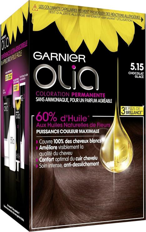Garnier Olia Permanent Hair Color, Ammonia Free, with Natural Flower Oils, Icy Chocolate Brown (5.15)