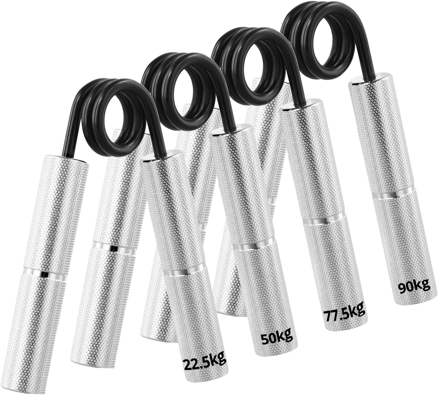 QWORK® Aluminum Grip Strength Trainer Forearm Trainer 22.5/45/67.5/90kg - Robust & Non-Slip