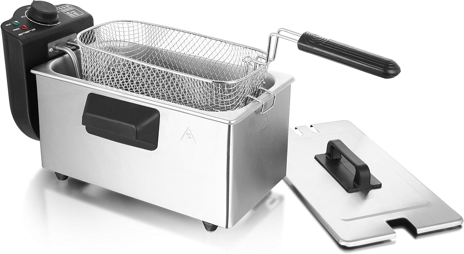 Emerio Store Emerio DF-120482 Cold Zone Fryer, 3.0 L, Stainless Steel, BPA-Free, 2000, 3 Litres, Silver