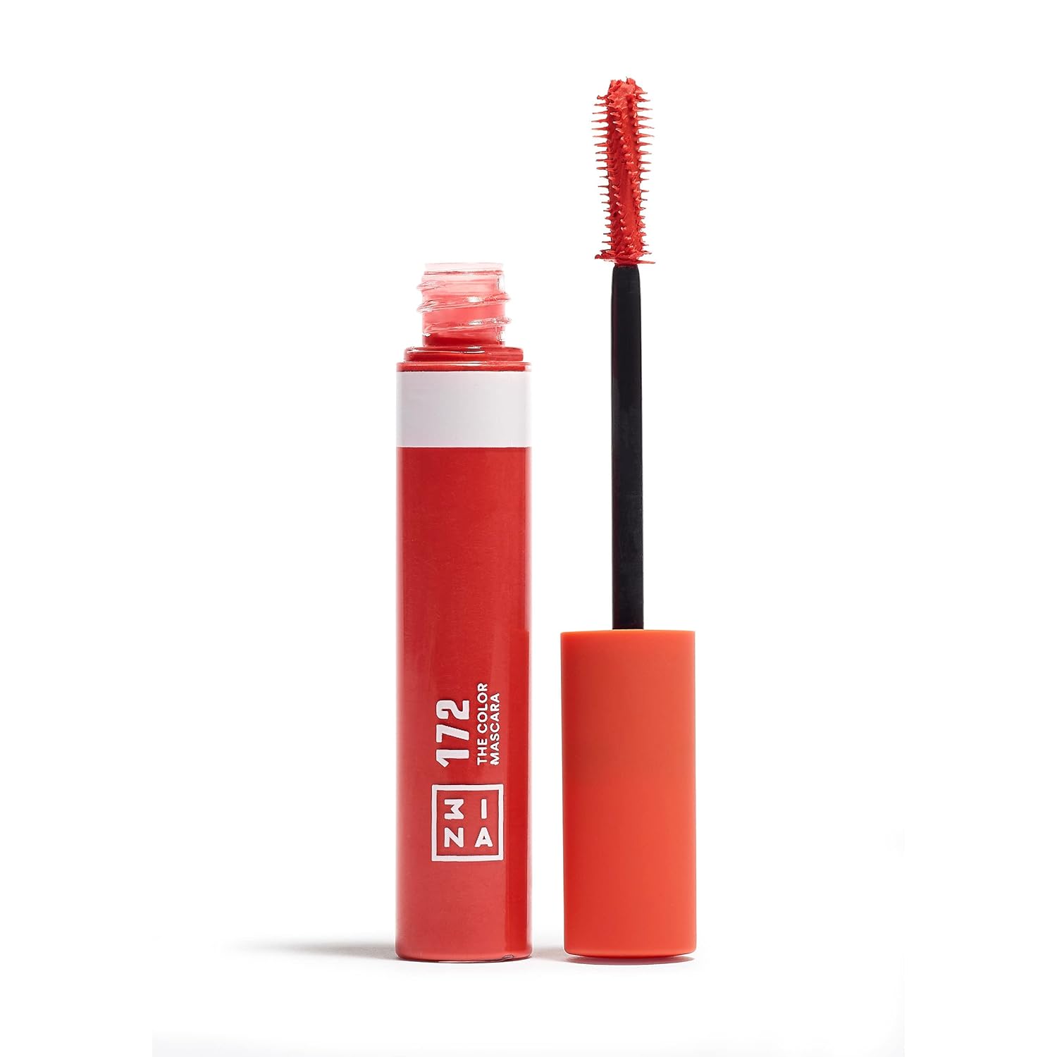 3INA MAKEUP The Color Mascara 172 Orange Mascara with Keratin Circumference and Definition Colorful Mascara for Sensitive Eyes and Long Lasting Highly Pigmented Vegan Cruelty Free