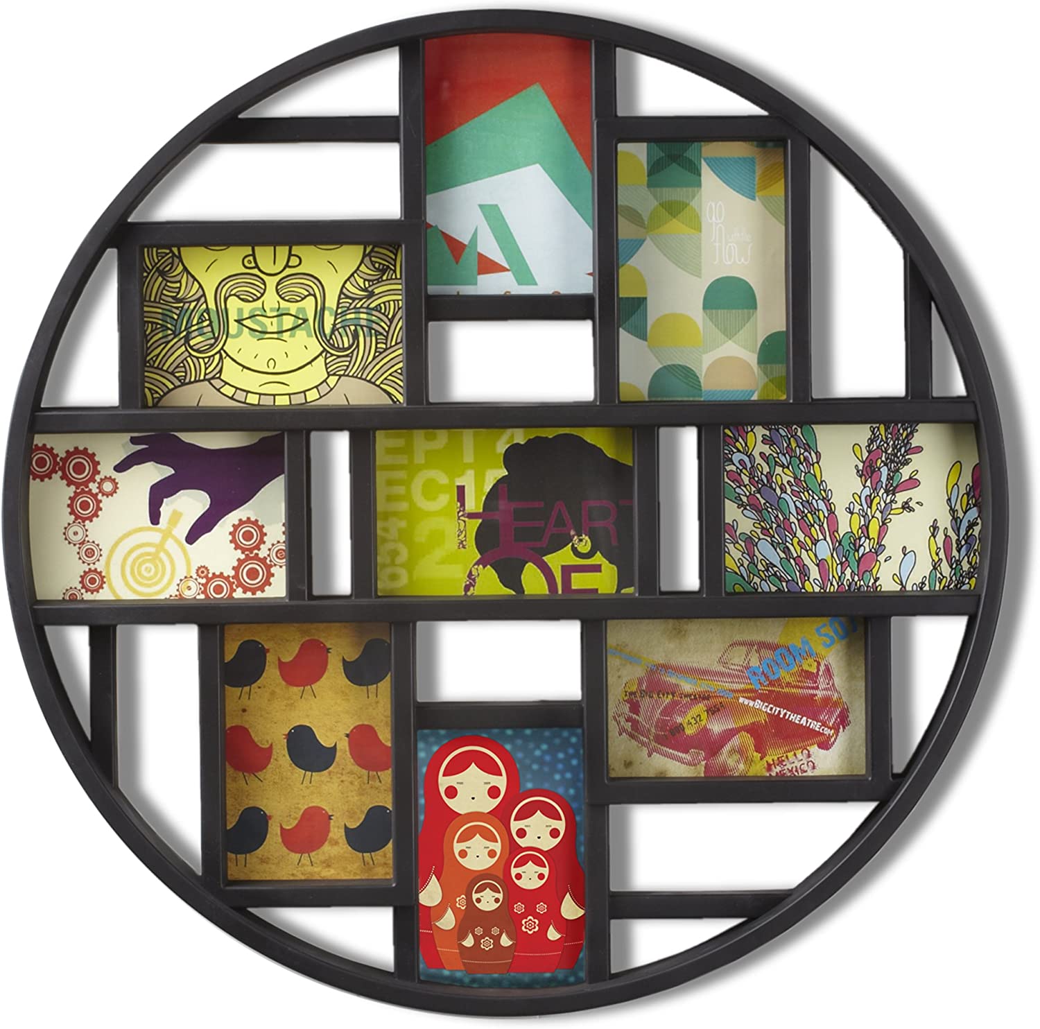 Umbra Luna Nine-Opening Collage Frame/Wall Decor, Black