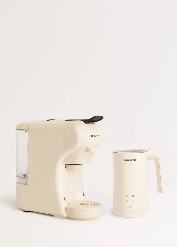CREATE Pack POTTS Multi-Capsule Espresso Machine + MILK FROTHER STUDIO Milk and Chocolate Frother