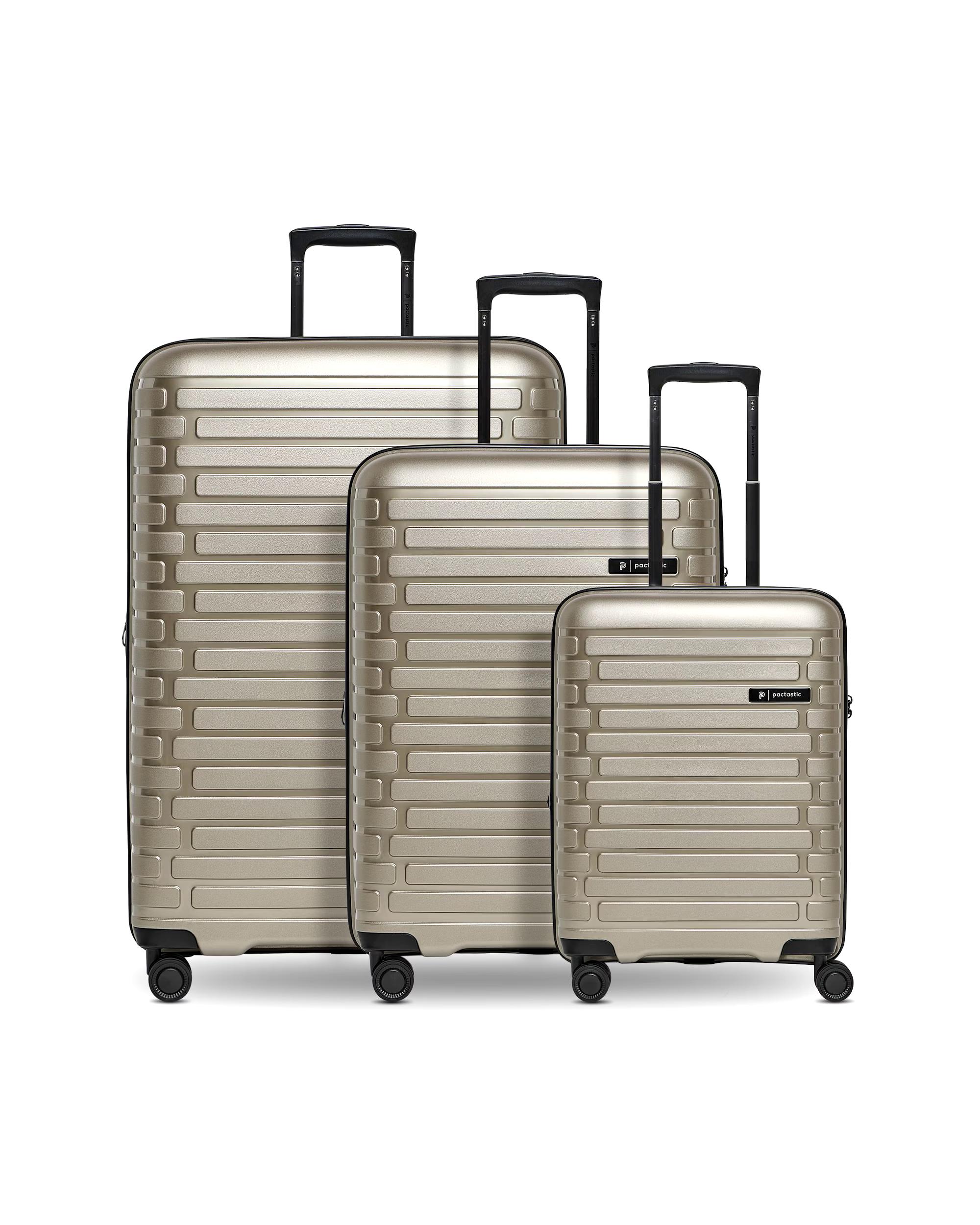 Pactastic Suitcase Collection 04 THE THREE SET + 4 wheels suitcase set 3 pieces with expansion folds Collection 04 THE THREE SET + 4 Rollen Kofferset 3-teilig mit Dehnfalte
