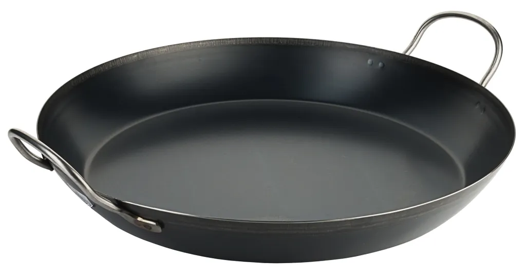 Contacto Paella iron pan, induction compatible, heavy quality, available in 47 cm size.