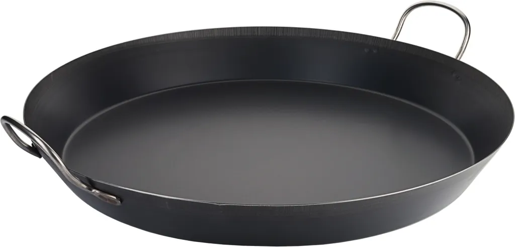Contacto Paella iron pan, induction compatible, heavy quality, available in 60 cm size.