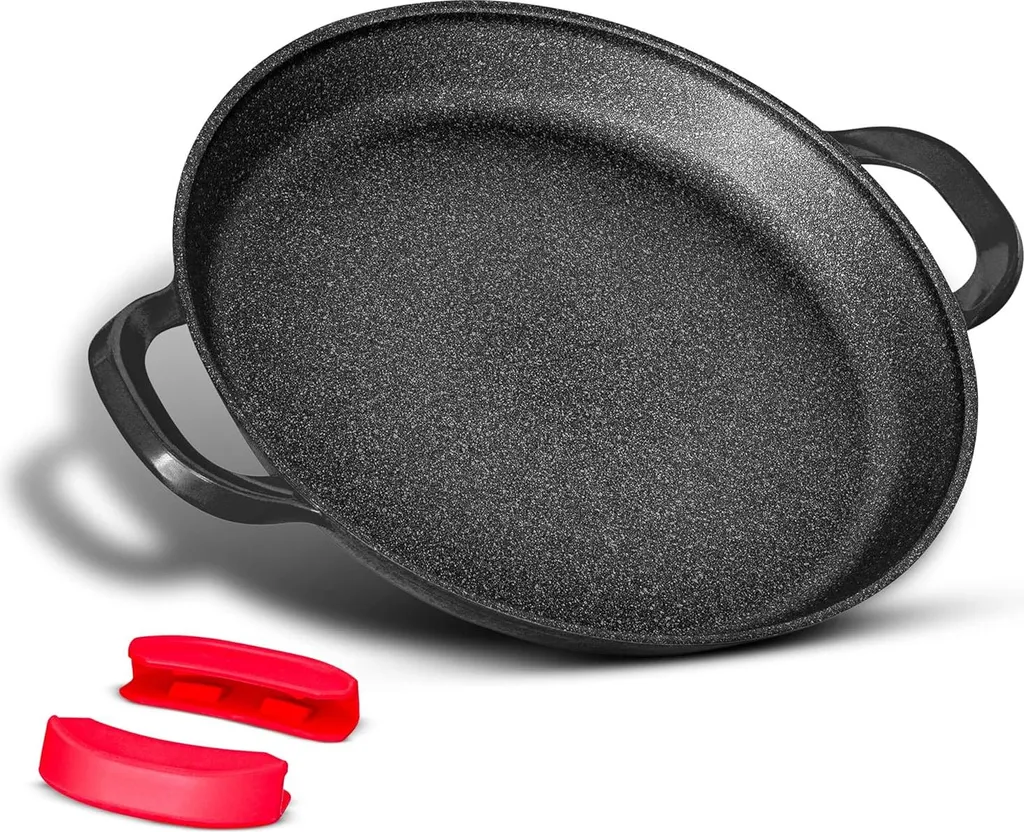 Markenlos Paella pan 40 cm - non-stick - suitable for induction cooktops - black