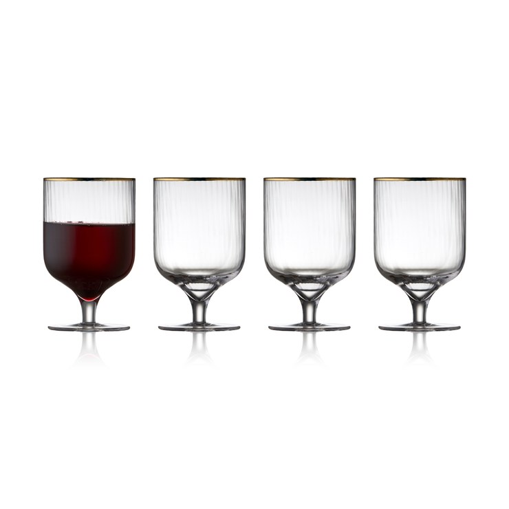 Lyngby Glas Palermo Gold wine glass 30 cl pack of 4