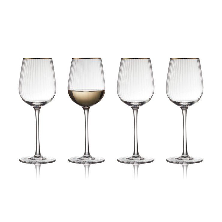 Lyngby Glas Palermo Gold white wine glass 30 cl pack of 4