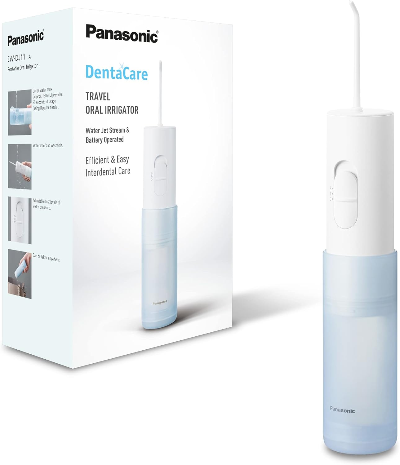 Panasonic EW-DJ11-A503 Easy to Use Oral Irrigator with 2 Water Pressure Settings, Compact and Portable
