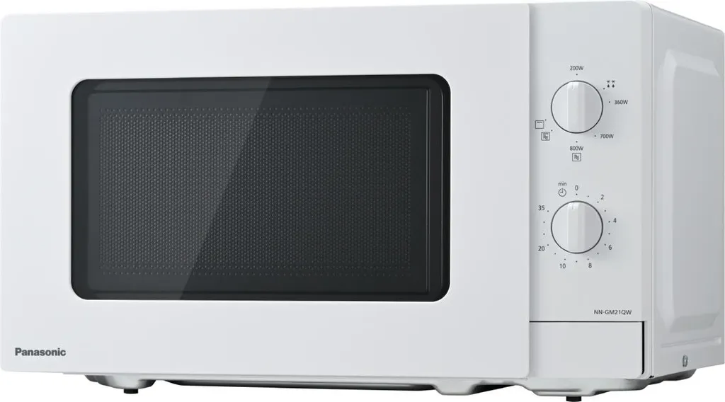 Panasonic NN-GM21QWEPG, countertop, solo microwave, 20 l, 800 W, rotary knob, white