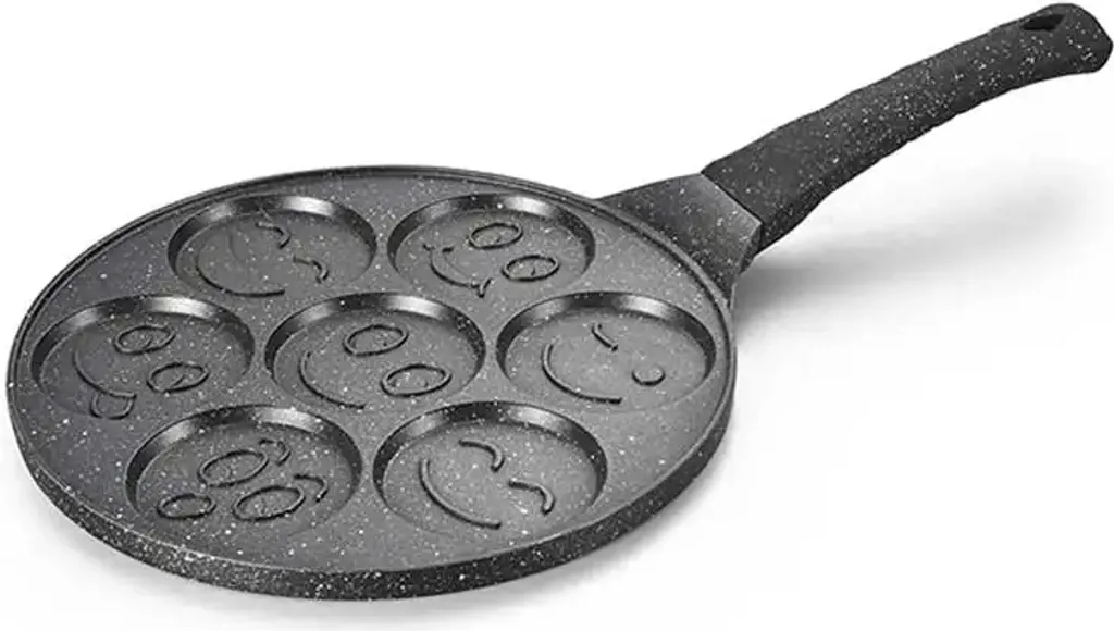 Mormark Pancake pan, non-stick pancake maker with 7 holes and smiley faces, egg frying pan, PFOA-free - CREPKE