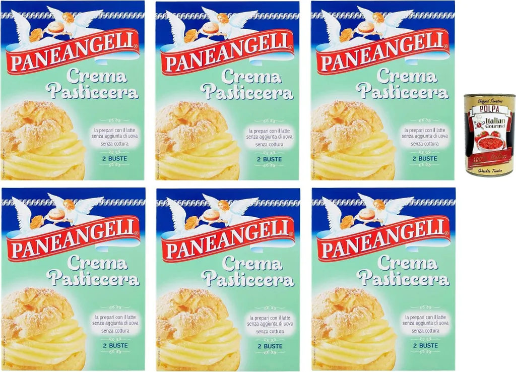 Cameo Paneangeli Crema Pasticcera Cream Powder Mix - Pudding Cake Mix, with a delicate vanilla flavor 6 x 150g + Italian Gourmet Polpa 400g