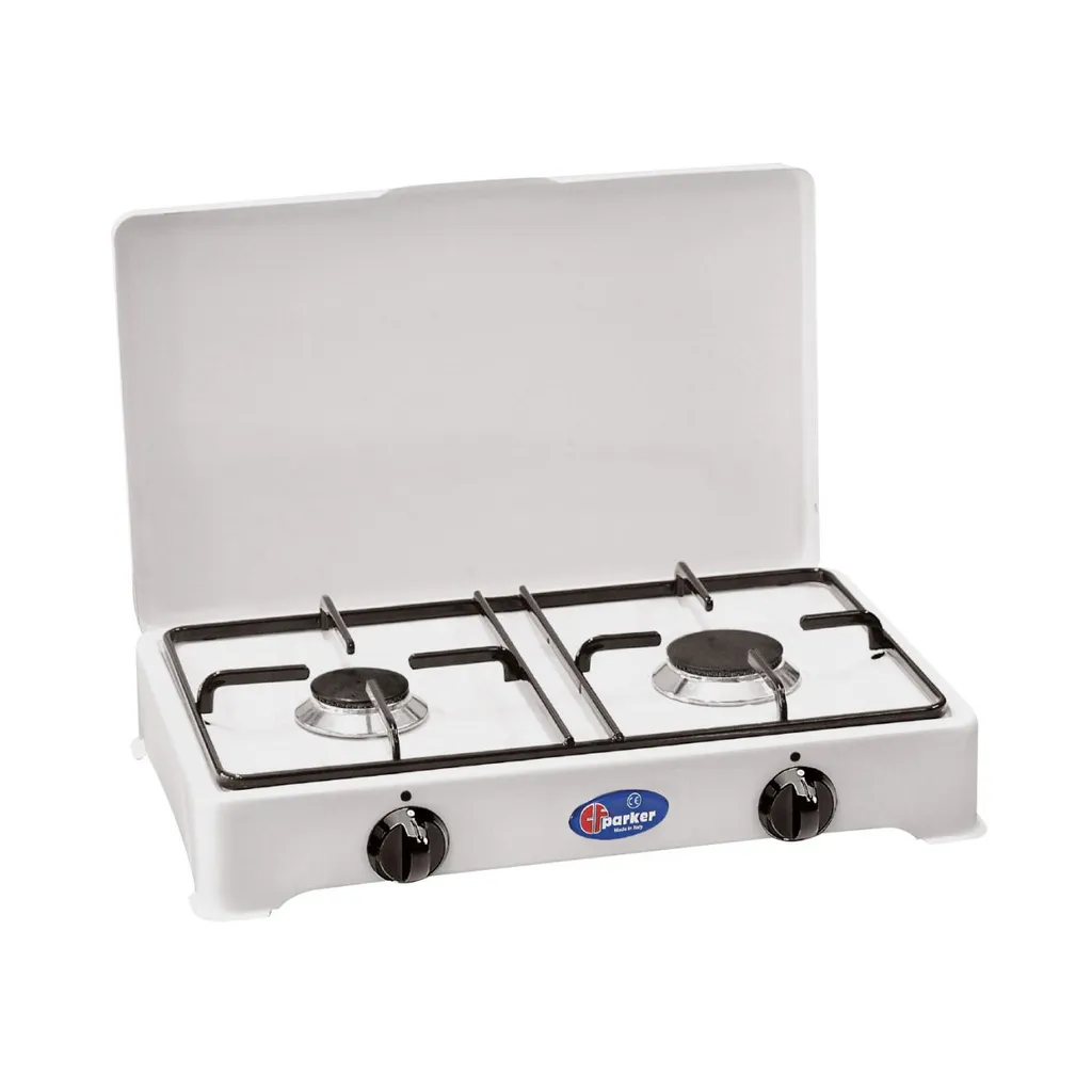 PARKER Two-burner cooker - white enamelled - flame failure device - 2.3kW, 1.65kW
