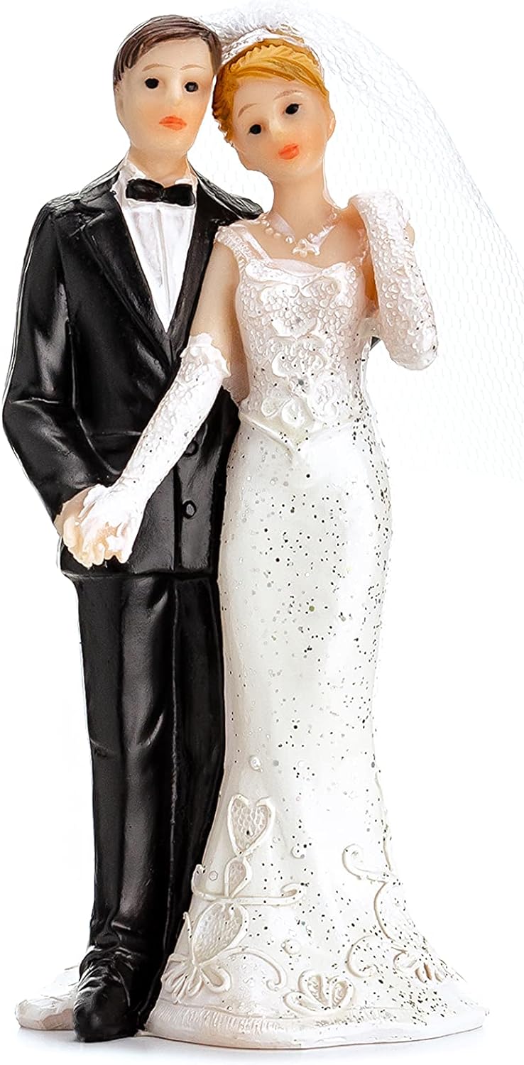 PartyDeco Wedding Cake Figure Bride and Groom Wedding Decoration