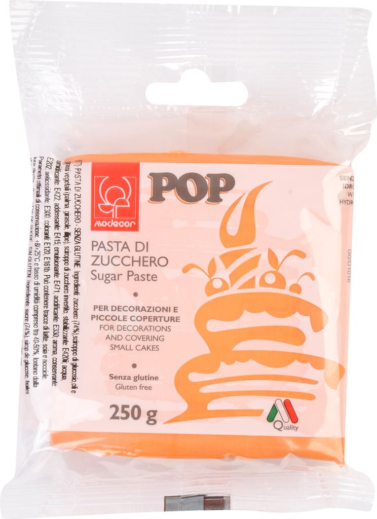 Modecor Italiana Srl Pasta Di Zucchero Pop Arancio Pastello 250g sugar paste - Modecor