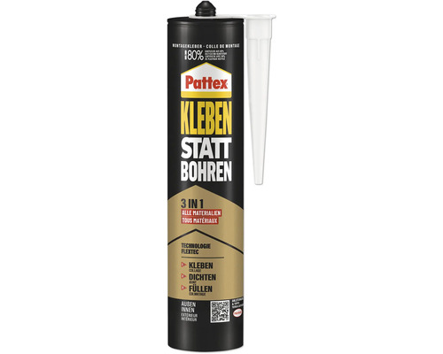 Pattex Glue instead of Drilling 3 in 1 Mounting Adhesive Joint Adhesive Joint Sealant White 390 g