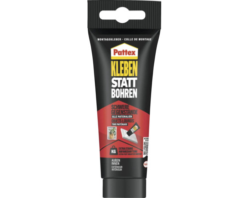 Pattex Glue Instead of Drilling Mounting Adhesive for Heavy Objects - All Materials, Extremely Strong Initial Tack - White 340 g