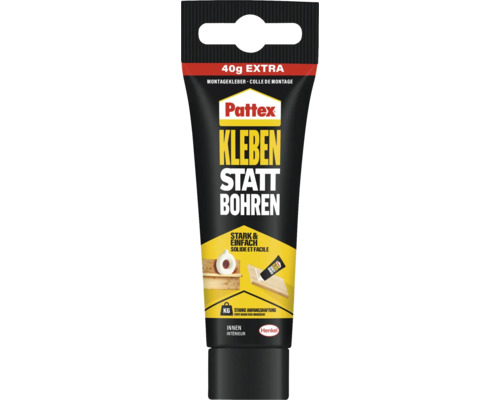 Pattex Glue instead of Drilling Mounting Adhesive strong & easy - 40 g EXTRA, strong initial adhesion - white 90 g