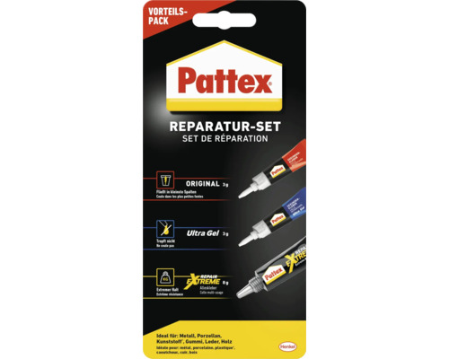 Pattex repair set superglue 2x 3 g and 1x 8 g