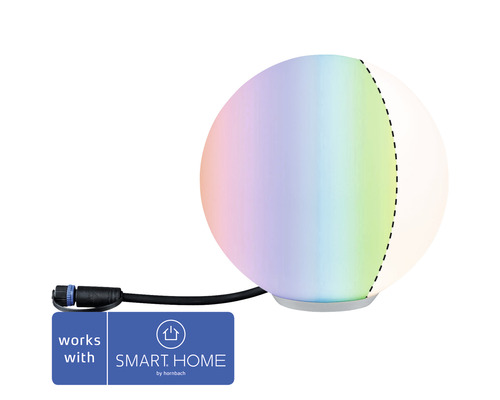 Paulmann Globe Plug & Shine ZigBee RGBW IP65 2.8W 110 lm Ø 20 cm sphere white 230/24 V - Compatible with SMART HOME by hornbach
