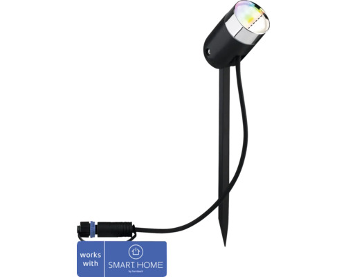 Paulmann Plug & Shine LED Spot RGBW Single Spot IP65 4.5W 170 lm 3000-6500 K Pike anthracite 230/24V - Compatible with SMART HOME by hornbach
