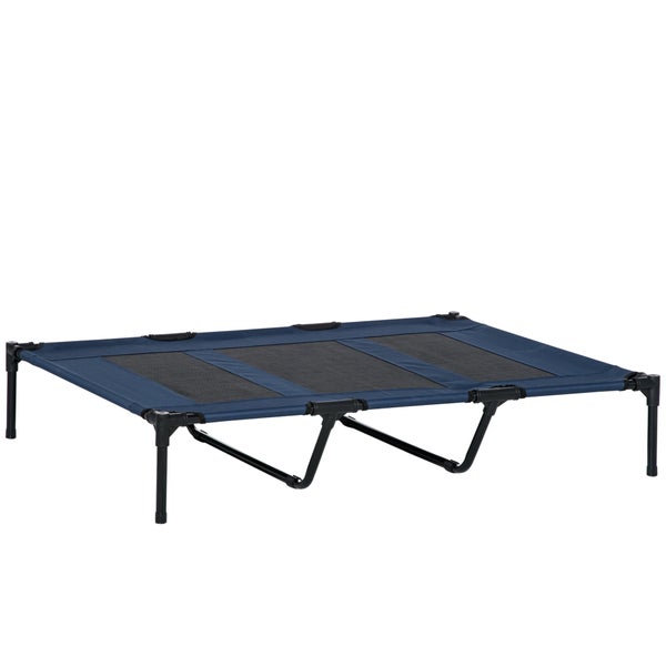 Hornbach PawHut Dog Bed, 122L x 92W x 23H cm, Metal, Oxford, Textline Fabric, Dark Blue + Black