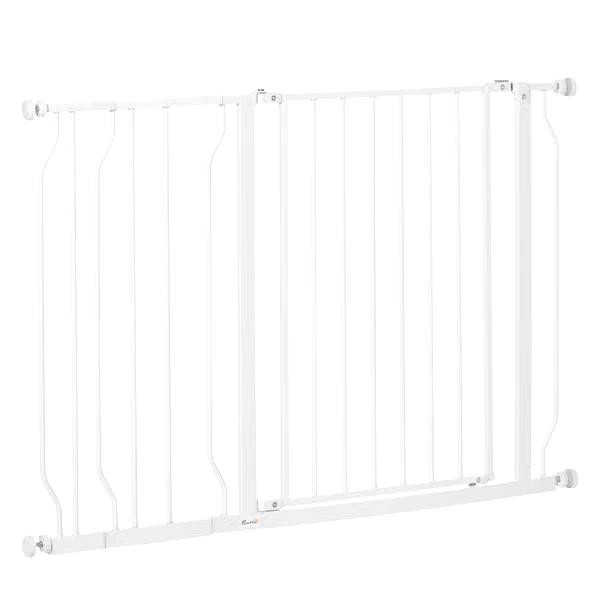 Hornbach PawHut Safety Gate, 115L x 3W x 76H cm, Steel, ABS, White