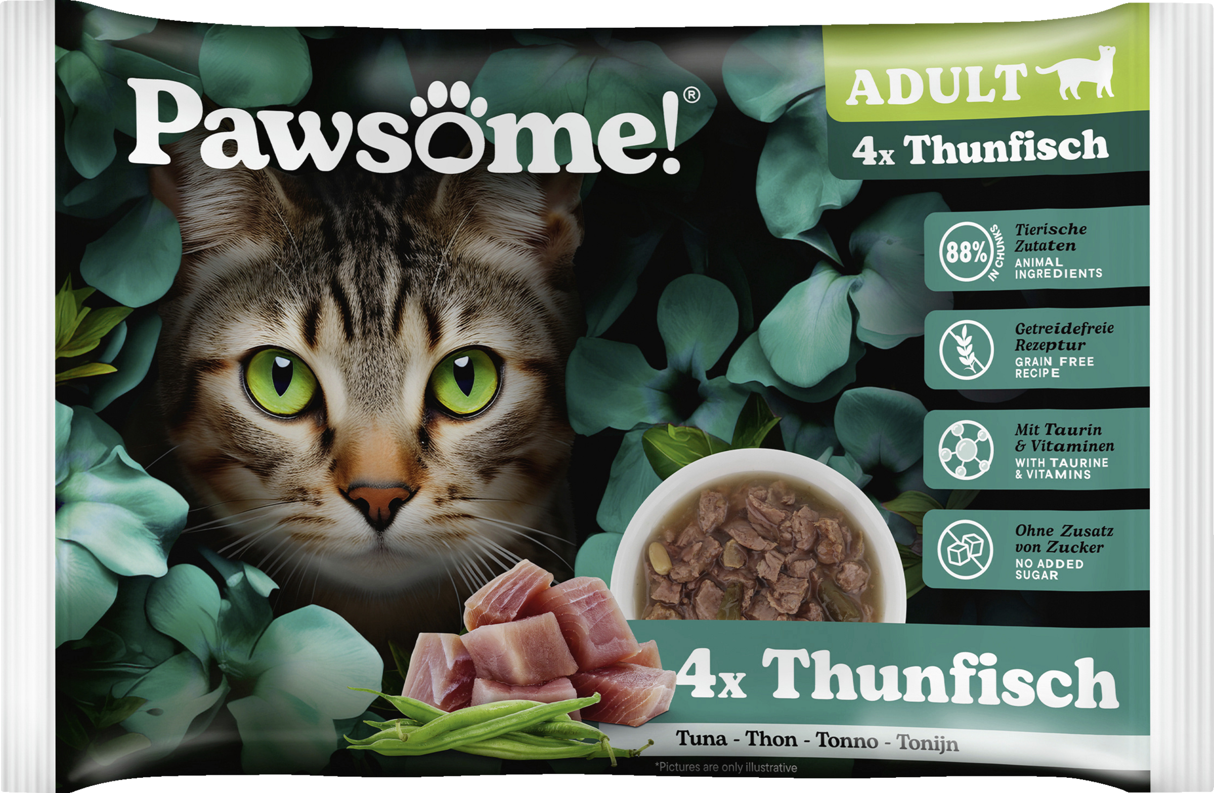 Pawsome Adult Tuna Value Pack of 4