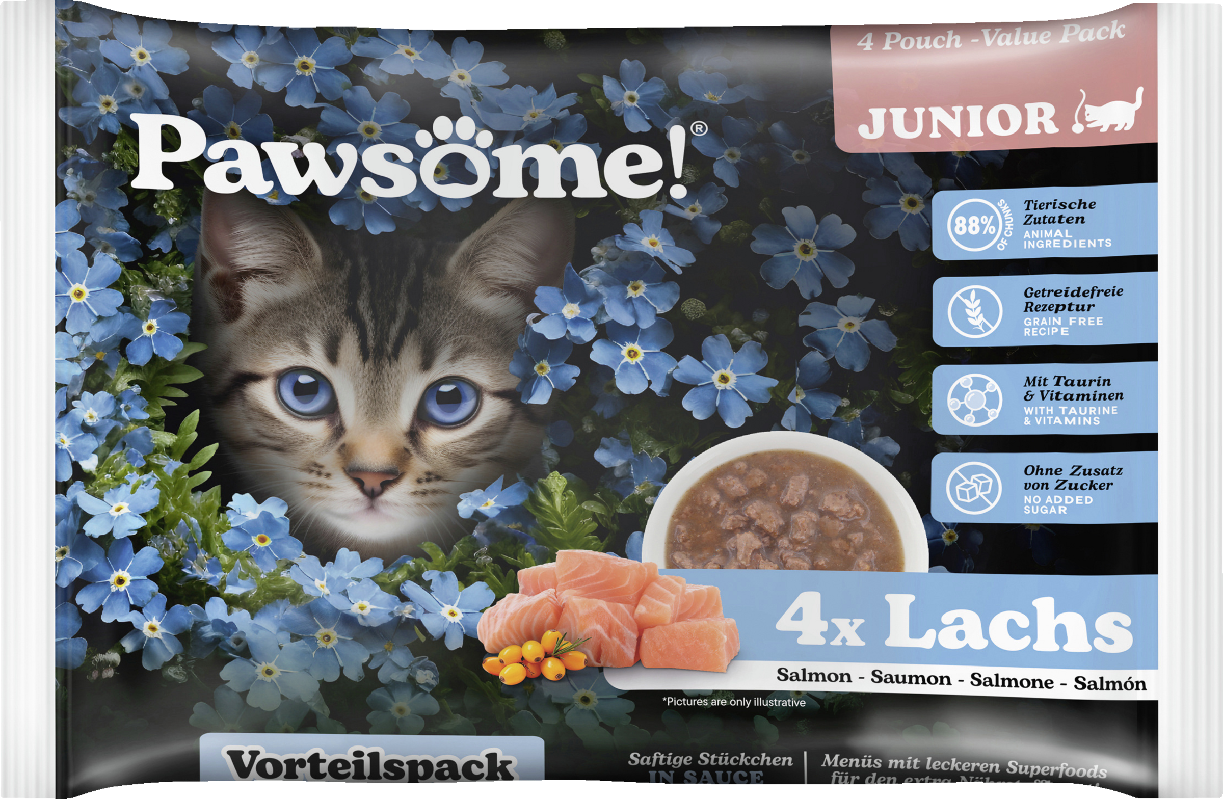 Pawsome Wet Food Junior Salmon Value Pack 340g