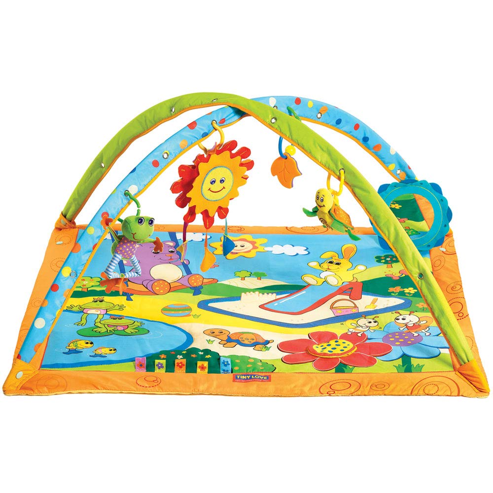 Tiny Love Baby Spieldecke Gymini Deluxe, Sunny Day, Krabbeldecke mit verstellbaren Spielbögen, nutzbar ab der Geburt (0M+), 88 x 78 cm, mehrfarbig