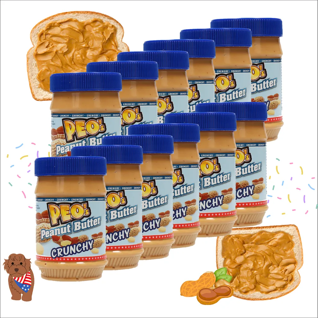 TSI Consumer Goods PEOs Peanut Butter 12 x 510g Crunchy peanut butter made from roasted peanuts