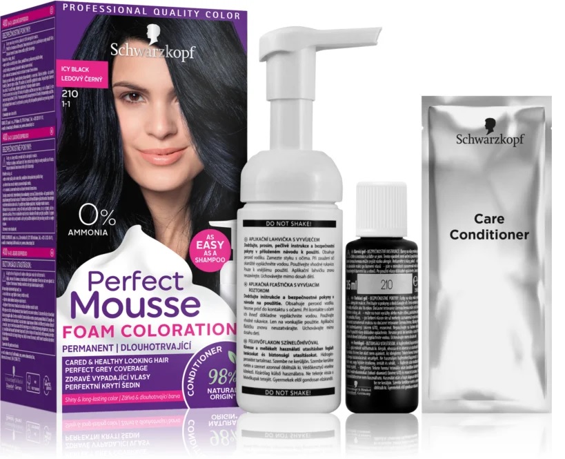 Perfect mousse permanent hair color- 210, Icy Black