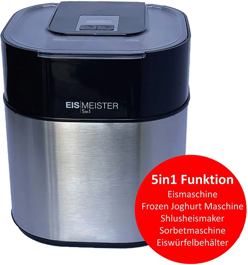 Jung PerfectMix EISMEISTER Ice Cream Machine 5in1 - Ice Cream Maker, Sorbet Machine, Frozen Yogurt Machine, Soft Serve Machine, 1.5 L Capacity [+]