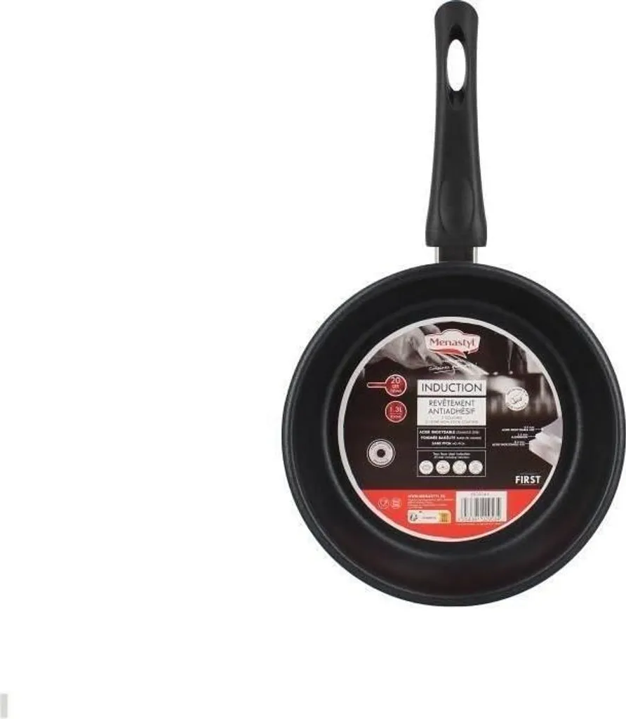 Menastyl frying pan, stainless steel, 20 cm, suitable for all hob types including induction