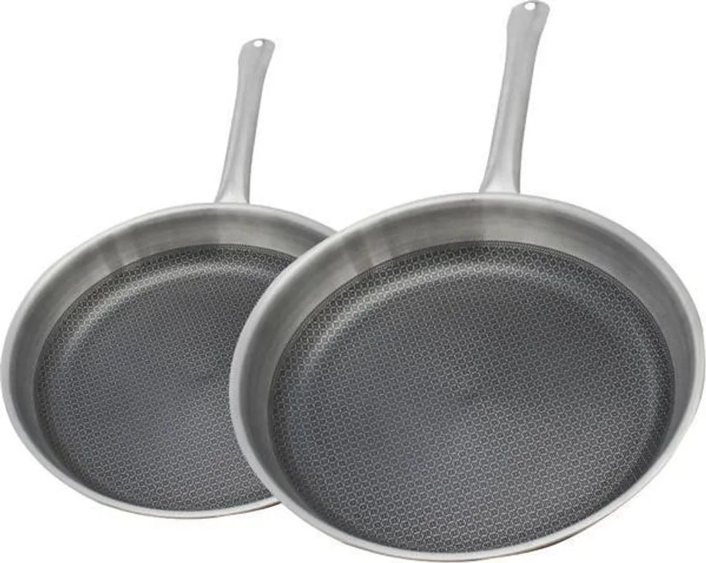 2-piece frying pan set, Elo Relief Solutions, induction compatible, 18/10 stainless steel, ELODUR Select non-stick coating, Ø 24 and 28 cm