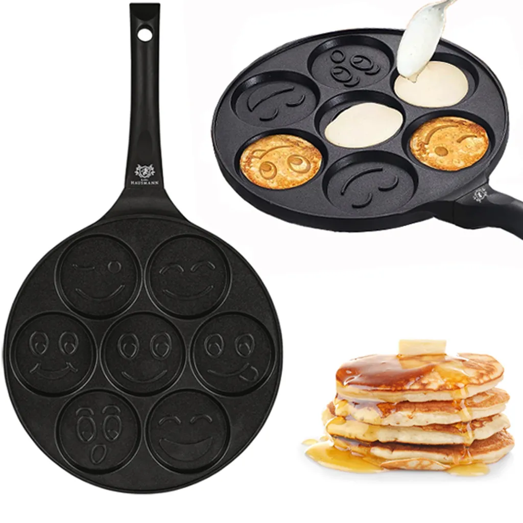 Karl Hausmann Pancake pan Ø26cm Smiley Emoji pan Egg pan Perforated pan Non-stick Black