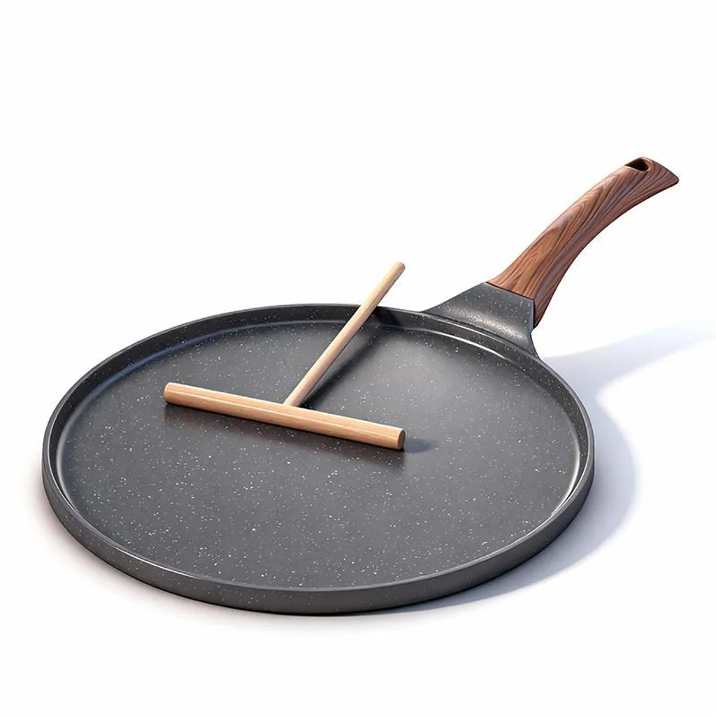 MEIYOU Pancake pan 26 cm – Flat crepe and omelet pan, suitable for induction cooktops, ideal for pancakes
