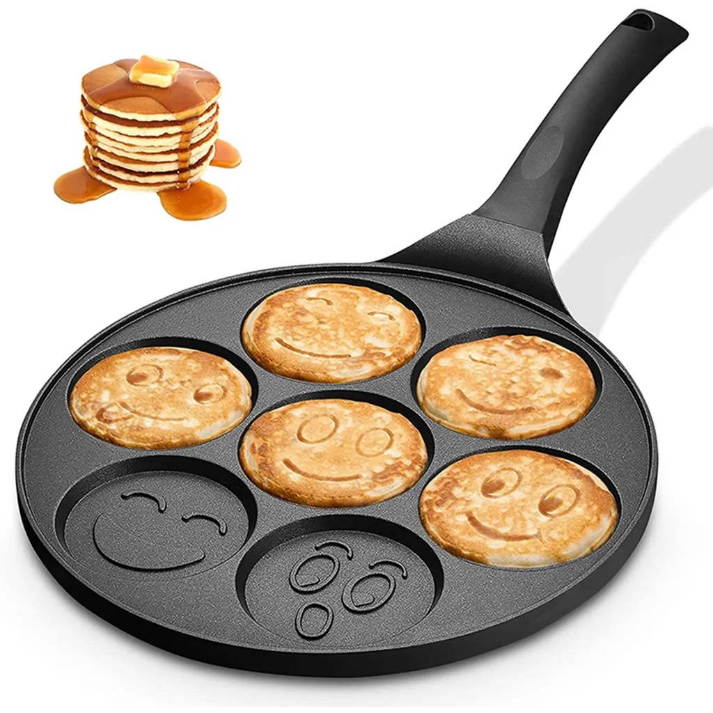 HomeShopXL Pancake pan – omelet pan – omelet maker – egg pan – non-stick – 7 compartments