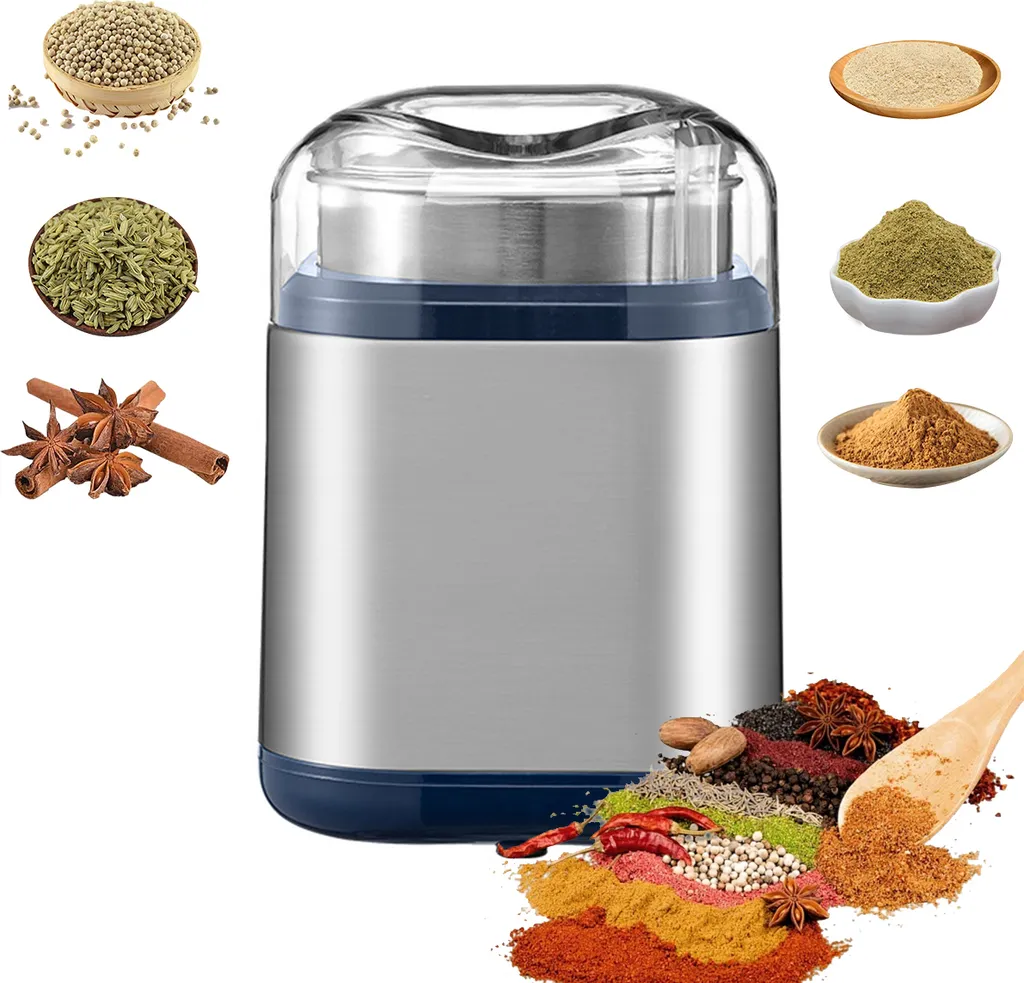 Welikera Pepper mills, powerful, portable mills for spices, herbs, more and coffee, 200W, stainless steel, safe and easy to use coffee grinders