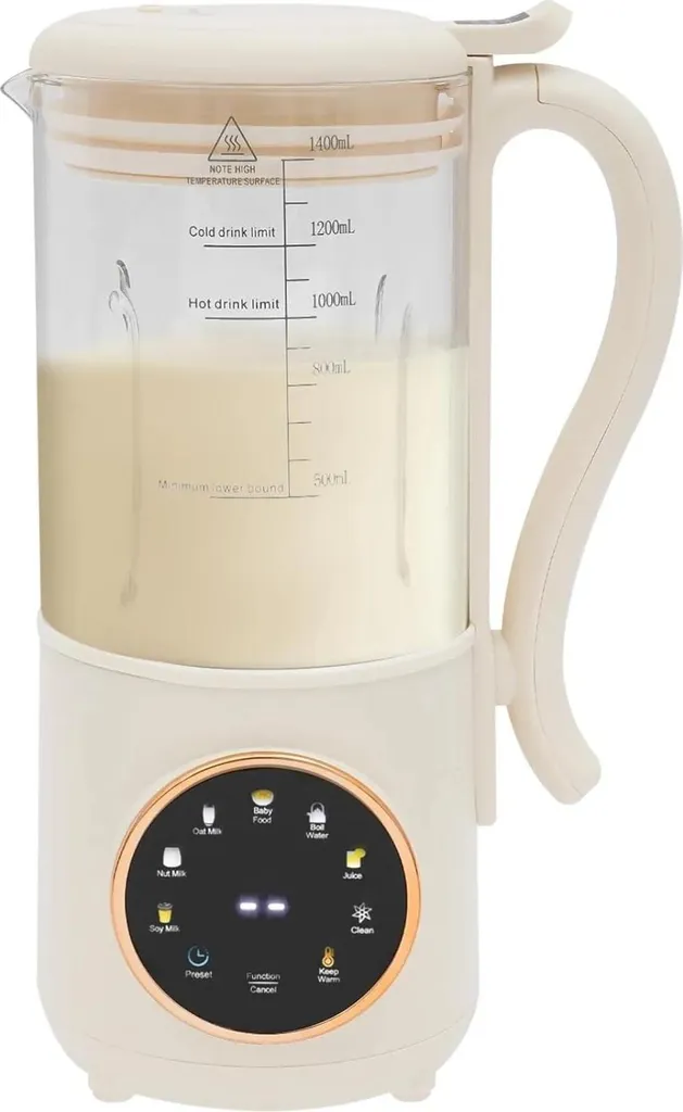 StarTech Plant-based milk maker - Automatic nut and soy milk machine - 1.4 l - 16 blades - For oats/soy/juice - White