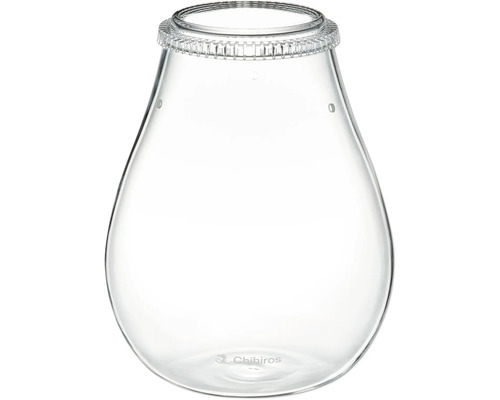 Chihiros Glass Pot Dew Shaped planter approx. 20 x 17 cm, approx. 3,250 ml scanning glass for Wabi Kusa or terrascaping projects with lid and ventilation holes